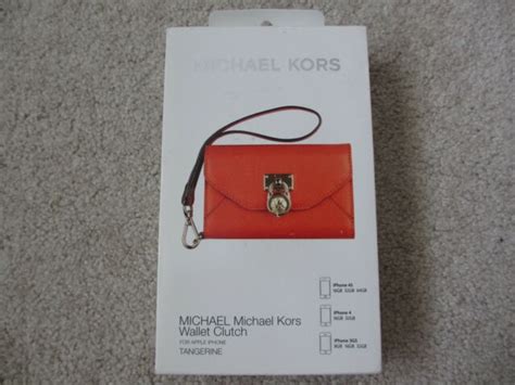 NEW MICHAEL KORS MK Tangerine Wallet Clutch Wristlet for 